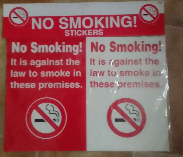 5 No Smoking Notices
