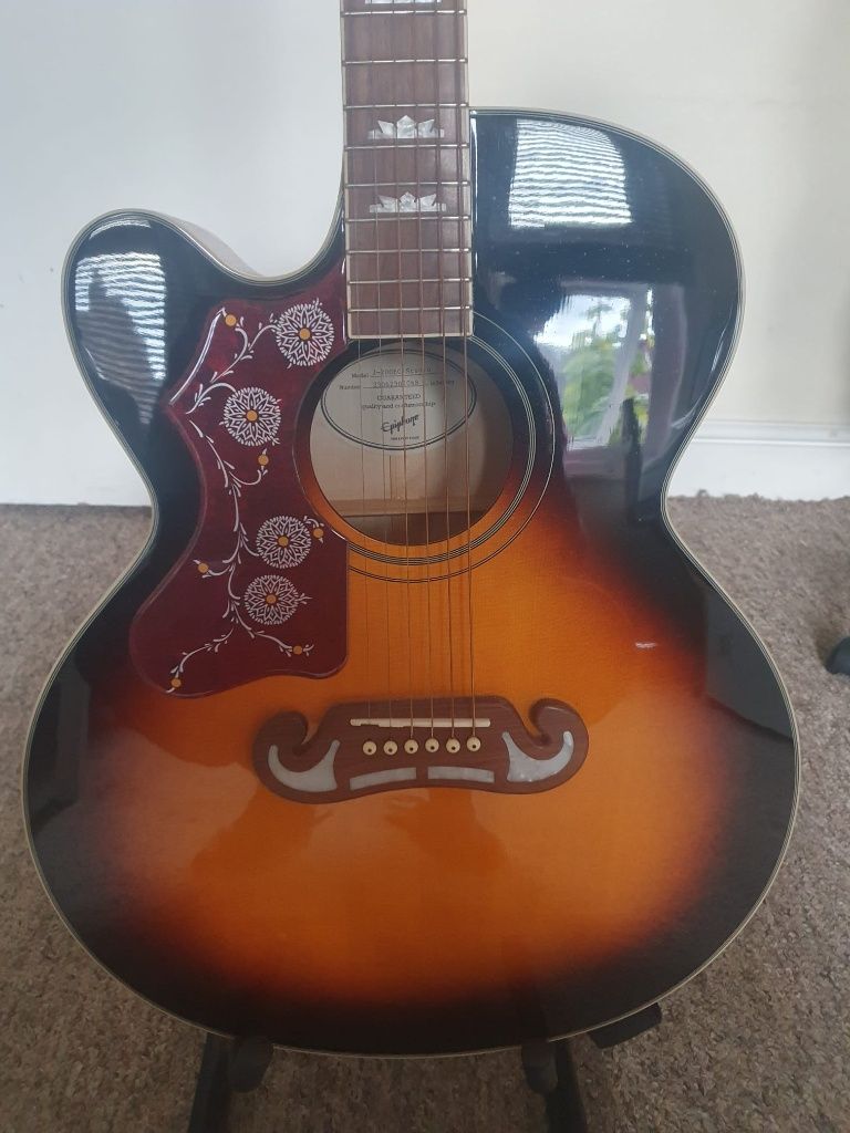 Epiphone J-200 EC Studio Left Handed (EJ-200SCE), Vintage Sunburst
