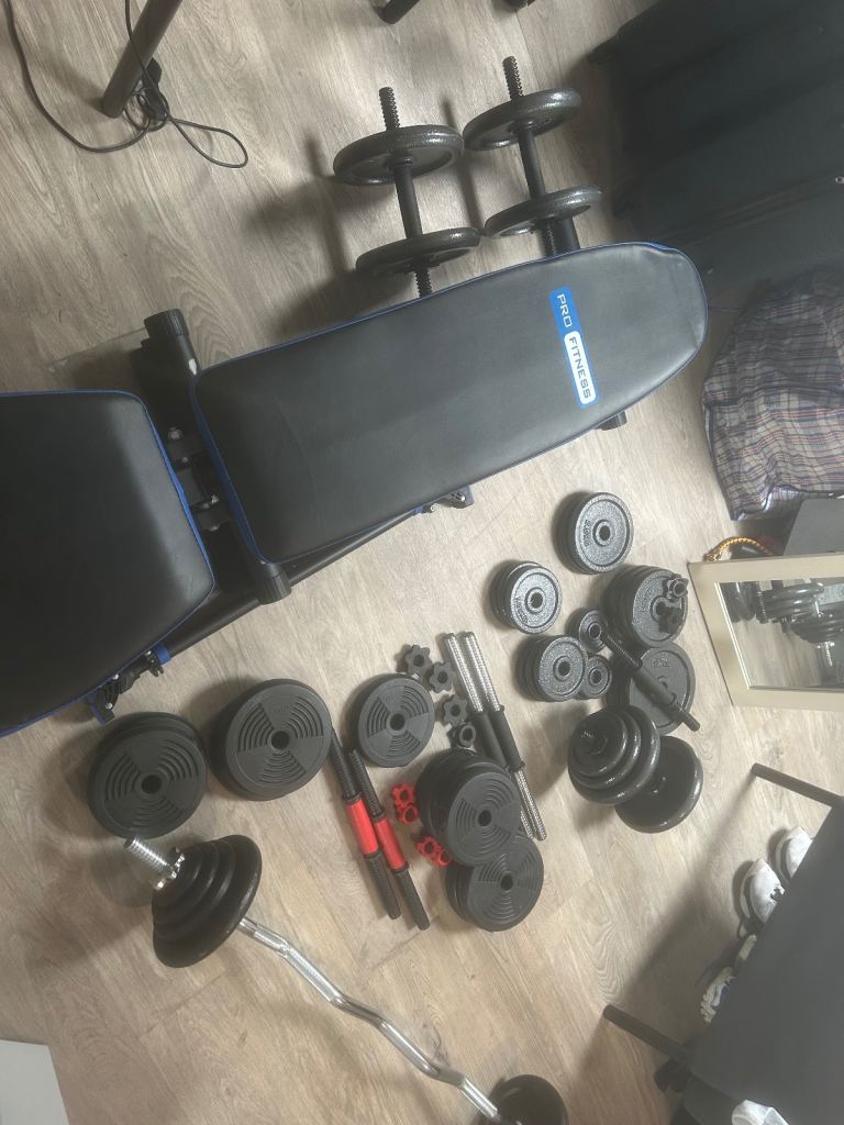 Lots of Dumbbells & Bench