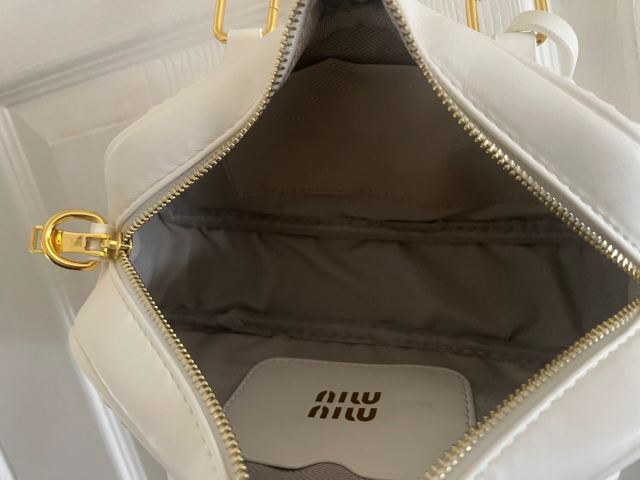 Miu Miu White Quilted Leather Mini Boston Bag, £245.99 for Sale in