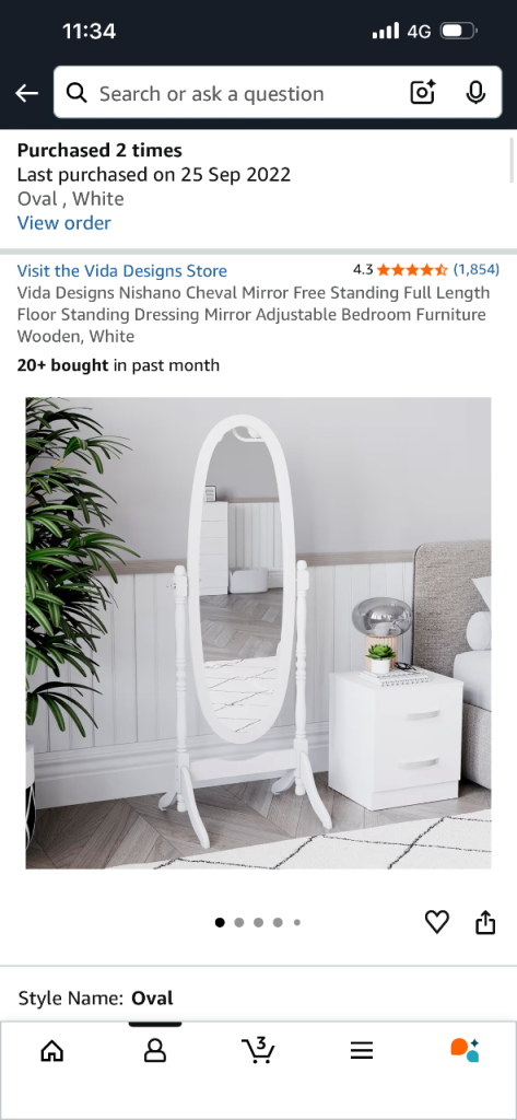 Full Length Floor Standing Mirror
