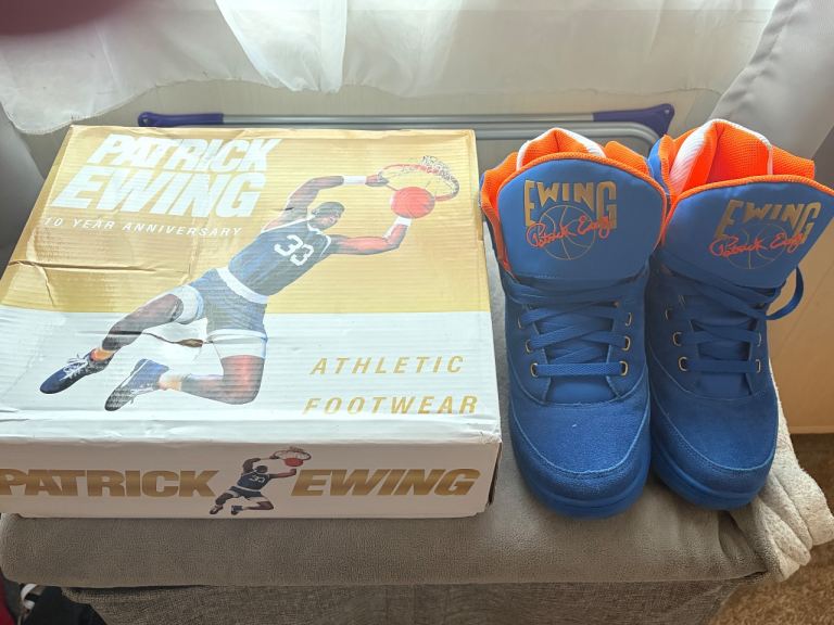 Ewing Athletic Footwear Trainers - Blue & Orange, UK 8.5, As Good As New