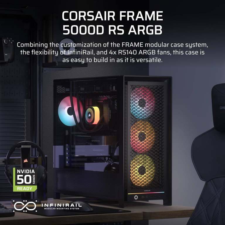 Corsair FRAME 5000D RS ARGB | Mid‑Tower Case | Tempered Glass