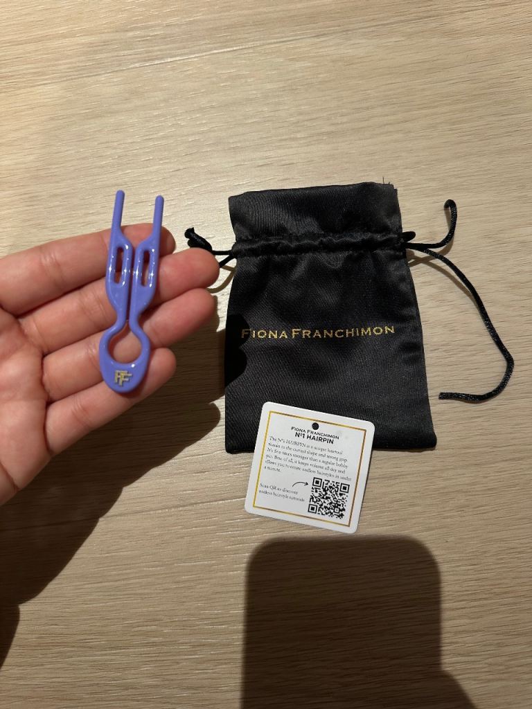 FIONA FRANCHIMON Nº1 Hairpin in Purple Single with Pouch Strong Hold No Kink NEW