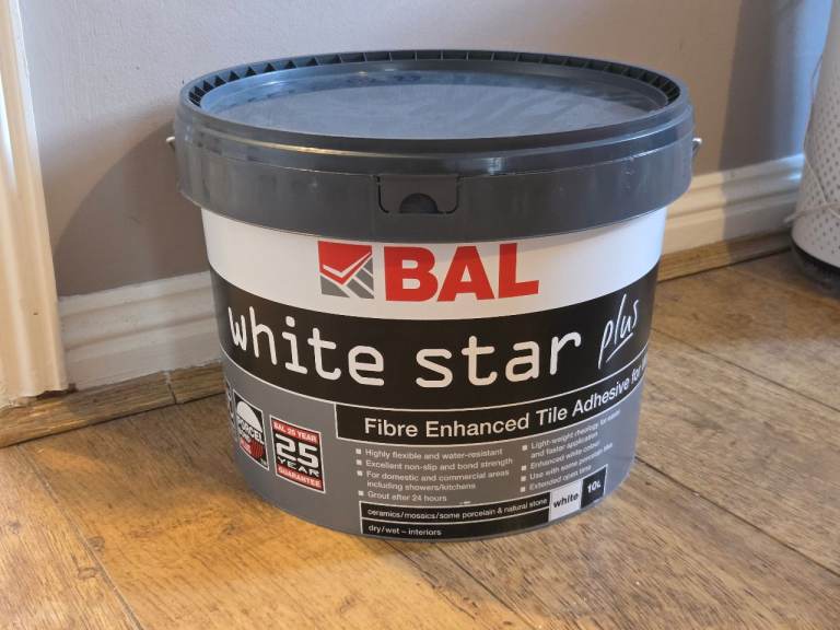 BAL White Star Plus Tile Adhesive - 10L - White - Premixed