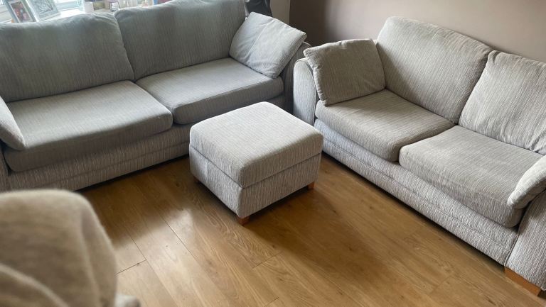 Reduced  - Sofa Suite with Sofa bed - 3 seater and 2 Seater - with foot stool   DFS - 6 years old  