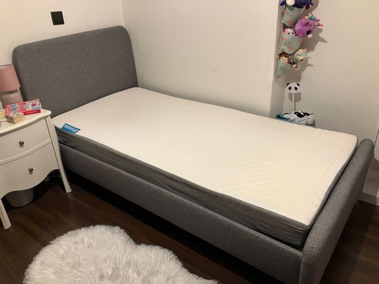 image for John Lewis Bonn single upholstered bed, grey