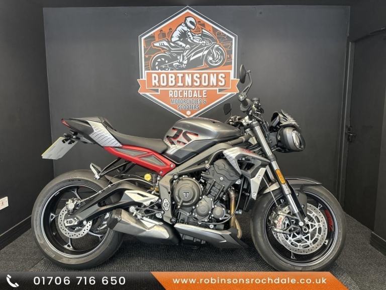 2022 Triumple Street Triple 765 RS in grey with 5892 miles.