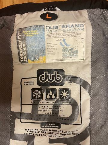 DUB BRAND Weathergear Ski/Snowboard Jacket – Size L, £60.00 for Sale