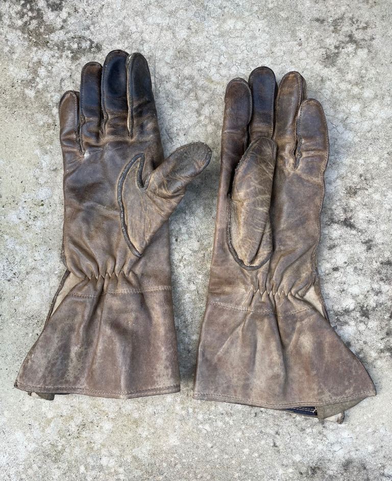 Vintage motor bike or RAF gloves 