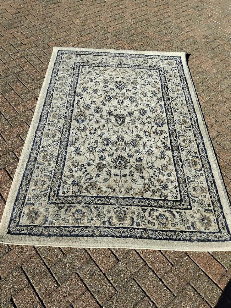 Ikea blue and cream rug 