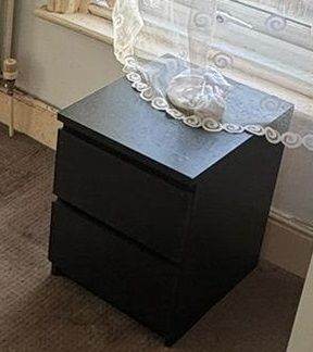 Ikea Malm Bedside table two drawers black