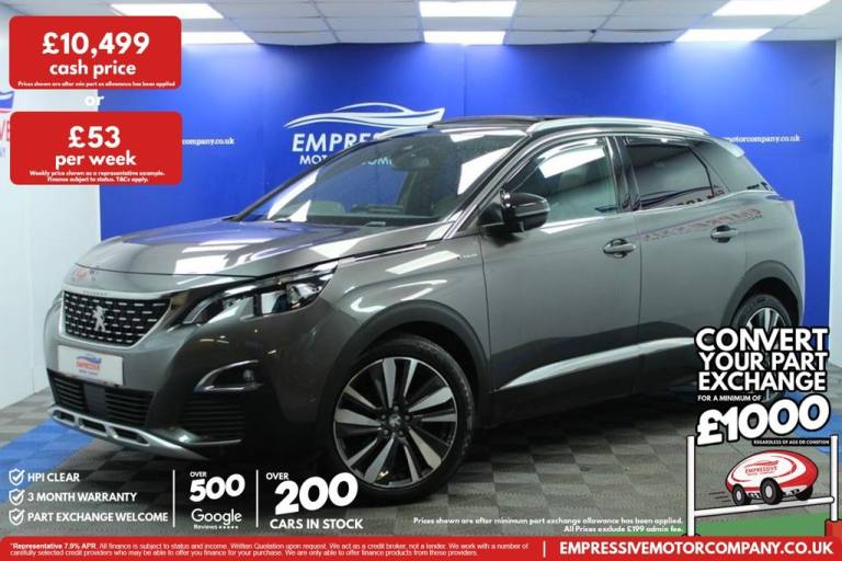 2018 68 PEUGEOT 3008 1.2 PURETECH GT LINE SUV 5DR PETROL MANUAL EURO 6 (S/S) (13