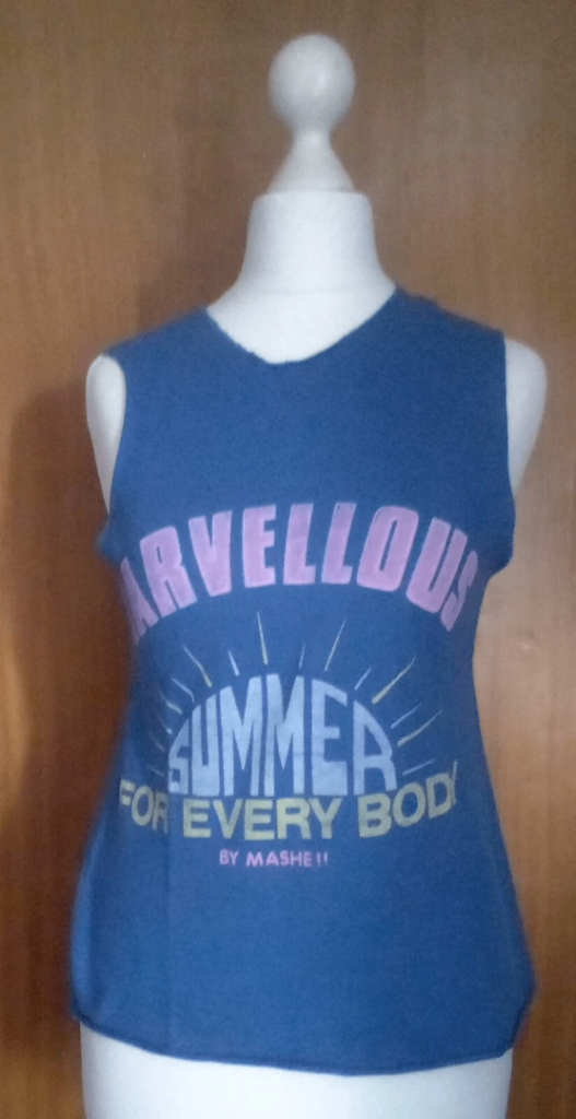 80's Marvellous Summer for Every Body by Mashe! Blue Sleeveless Tank Top. Size 8.POST OR COLLECT!