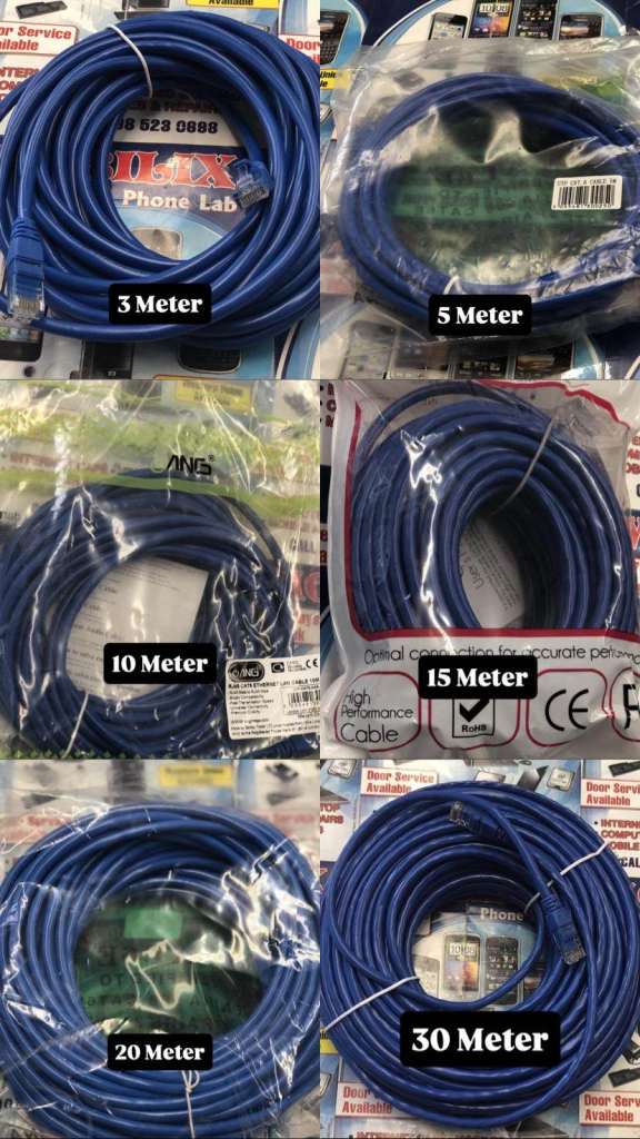 5 Meter Ethernet Cable RJ45 Network Fast Internet UTP-CAT6 Cable Available in different Lengths