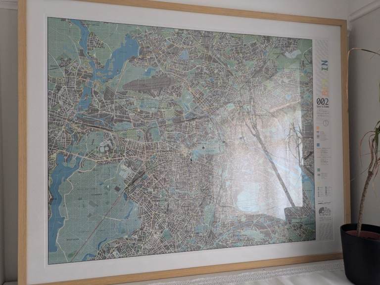 Large Framed Map Print – Stylish Wall Art