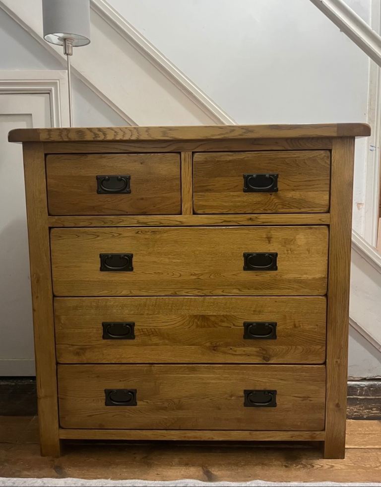 Oak Chest of Drawers - Solid Oak Rustic Range Oak Furniture Land 