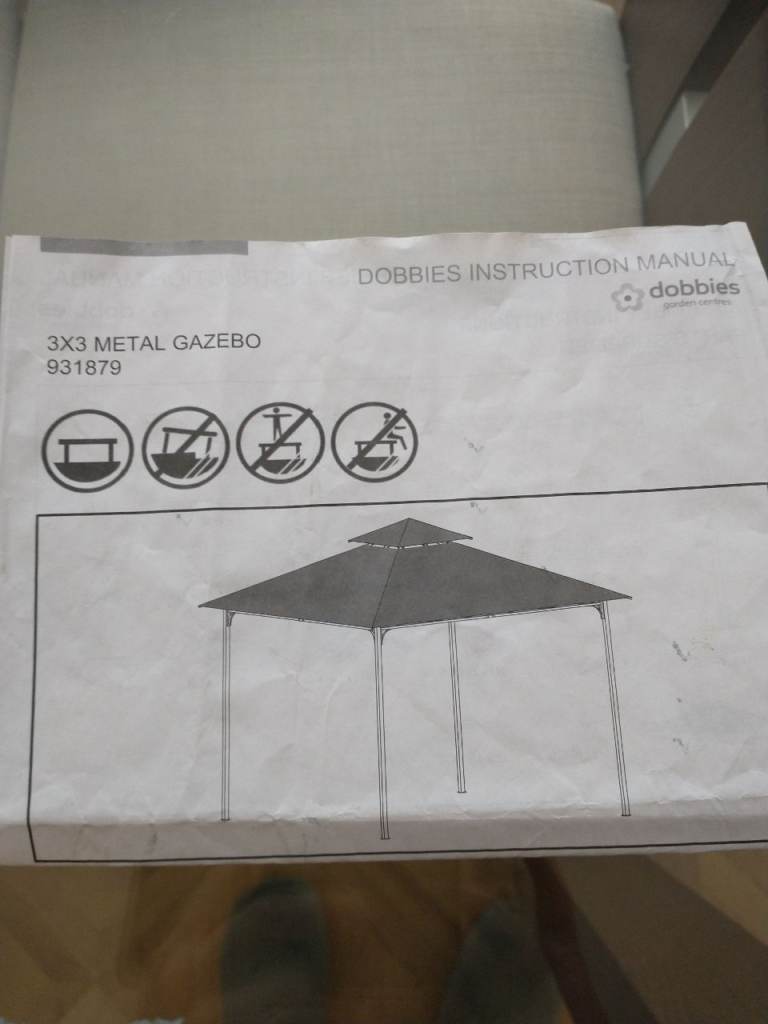 Metal Gazebo by Dobbies, 3x3 metres.