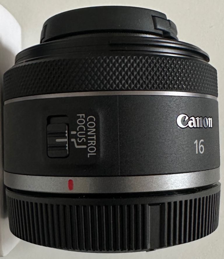 Canon RF 16mm 2.8 plus filter and hood