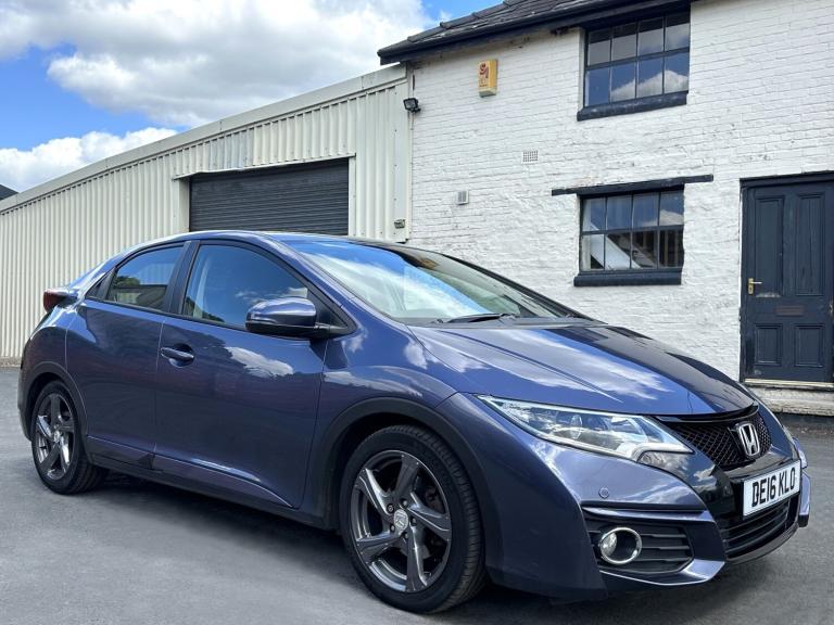 2016 16 Honda Civic 1.6 i-DTEC (120) SE Plus Nav 6 Spd 5 Door Met Twilight Blue