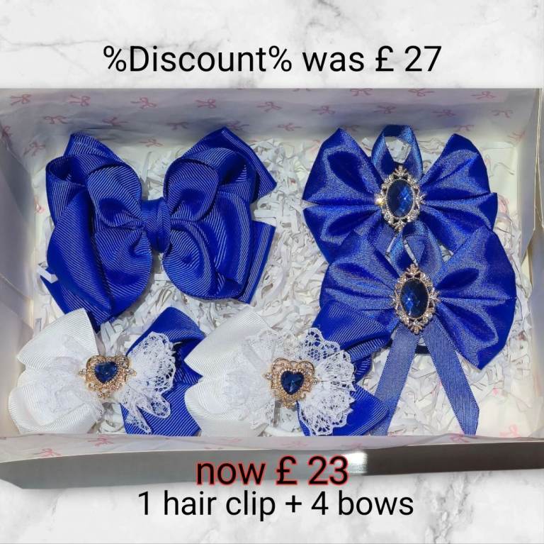 Gift boxes with hairbows and hair clips 