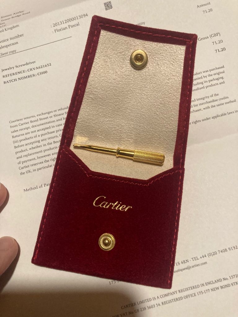 Genuine Cartier screwdriver - yellow gold
