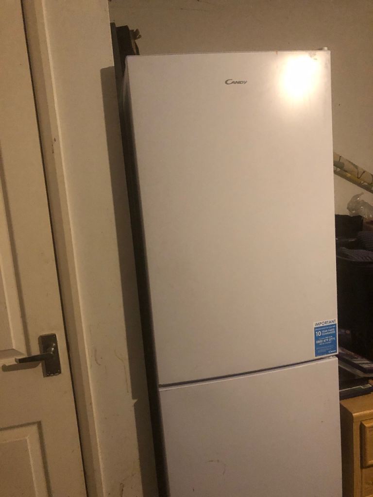Candy Fridge Freezer – White, Good Condition