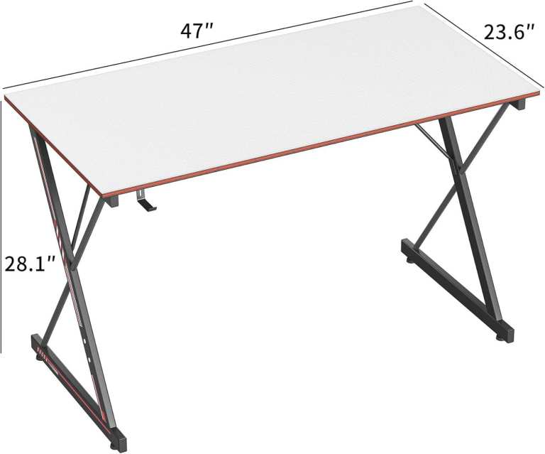 Brand New Gaming PC Computer Home Office Desk Table Gamer Workstation 120 x 50 cm White