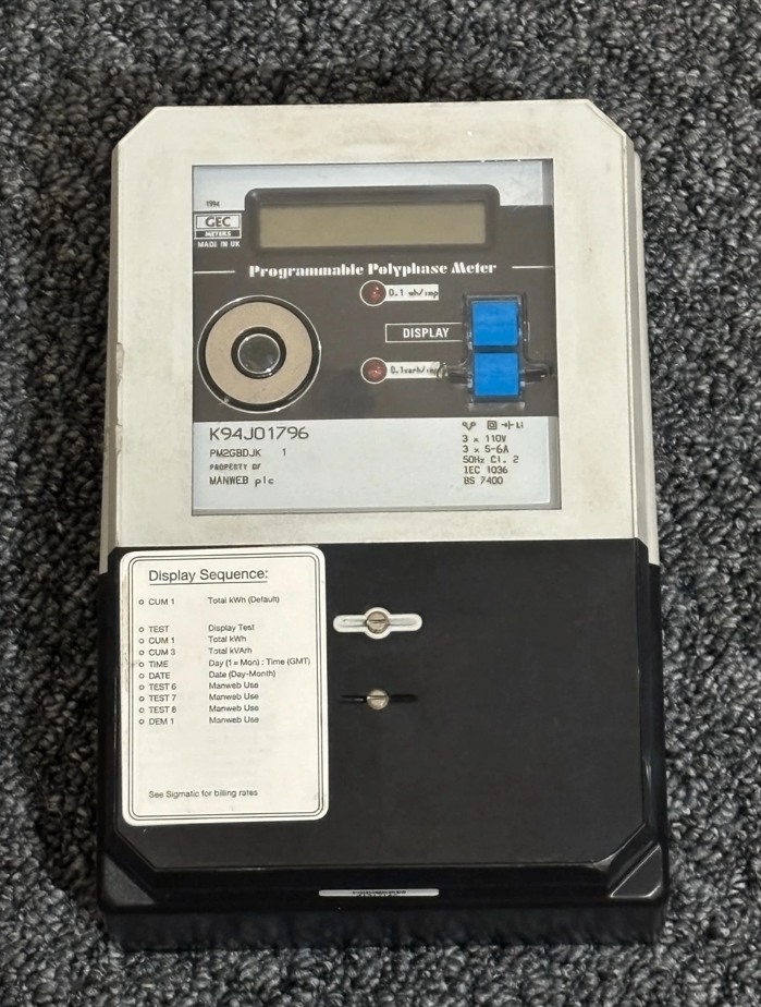 Programmable Poly Phase Electronic Meter, Three Phase Credit Meter