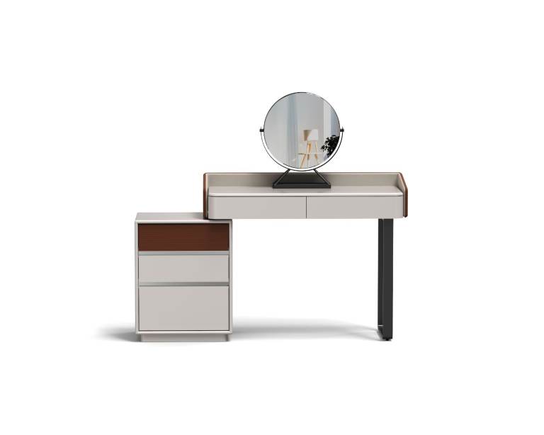 The Vanity + Drawer: Modern Desk. Warm Wood. Timeless Elegance.