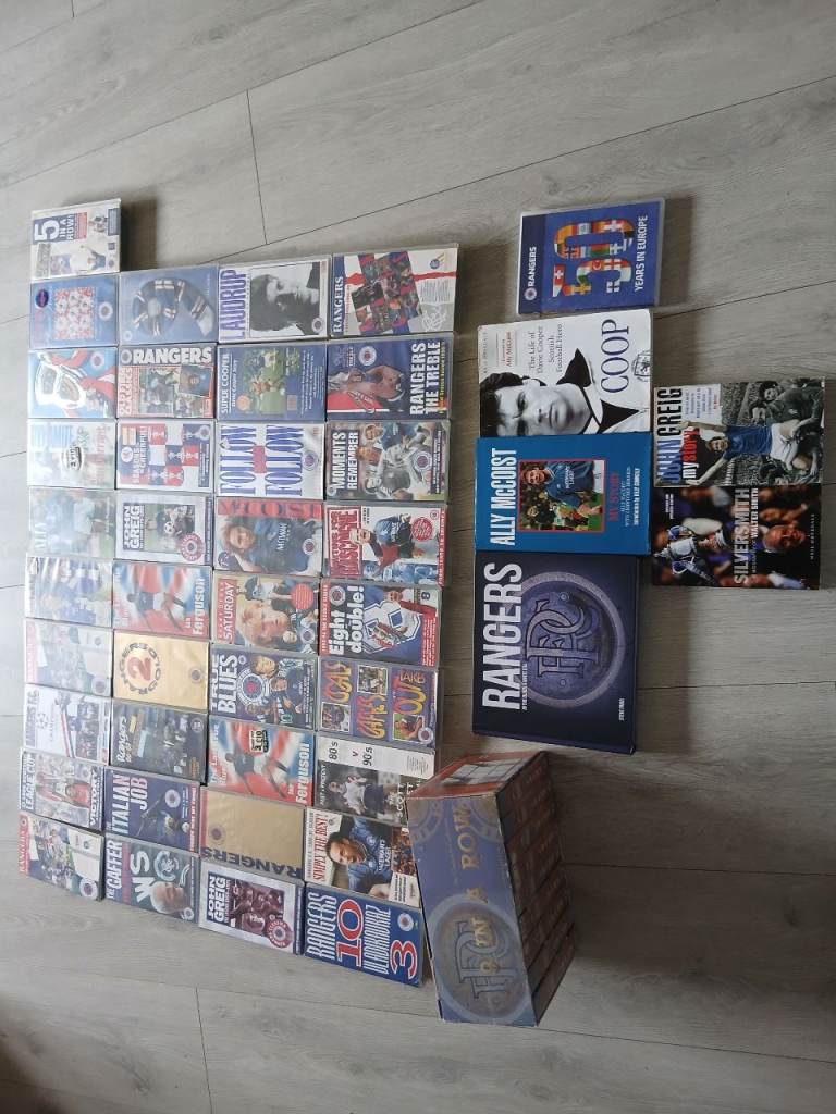 Huge vhs joblot rangers fc man united ronaldo only fools and more