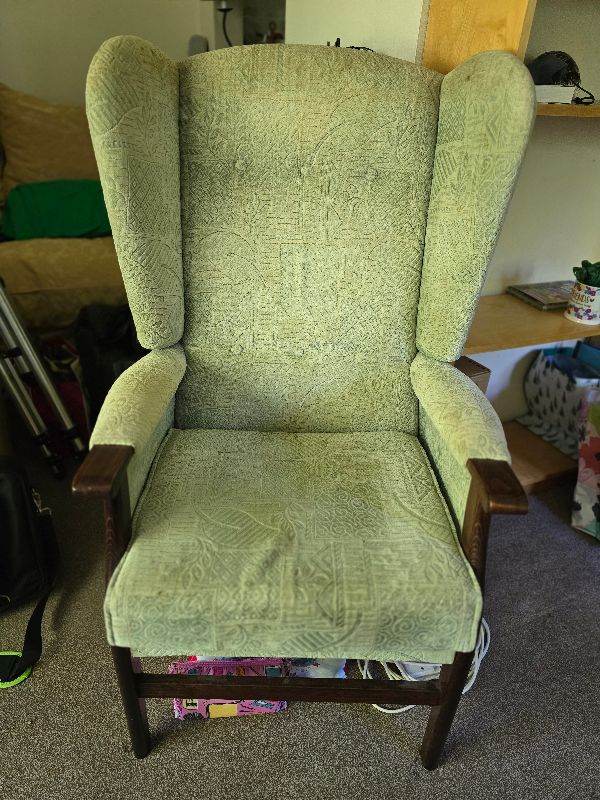 Fabric wingback chair