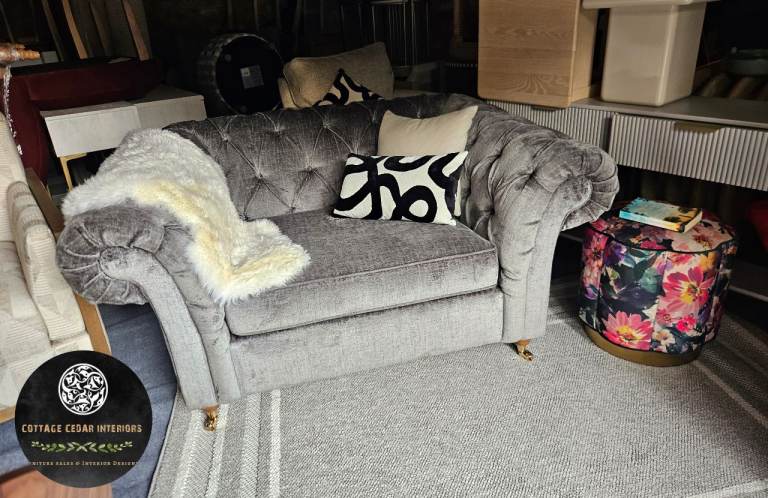 NEXT Gosford II Deep Sit Snuggle Sofa Chair £1175 in Plush Chenille Dark Grey