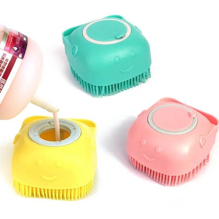 Silicone Pet Bath Massage Gloves Brush 