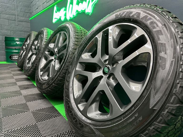 New Defender 90 / 110 L663 20” style 5095 Anthracite Grey Alloy Wheels & Goodyear Wrangler AT’s!