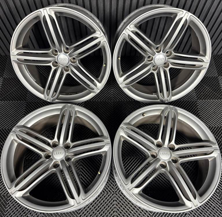 20" GENUINE AUDI Q5 5 TRIPLE SPOKE SEGMENT PEELER GREY S LINE ALLOY WHEELS