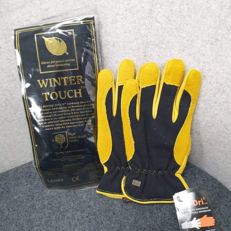 New Gold Leaf WINTER TOUCH Deluxe Soft Leather Waterpoof Warm RHS Gardening Garden Gloves Ladies