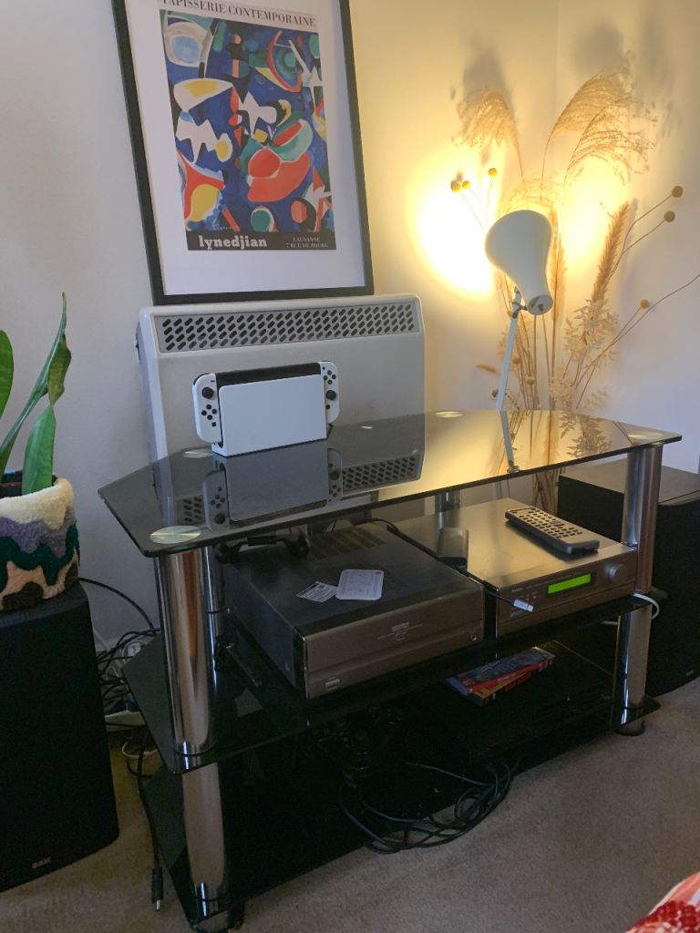 Black TV stand