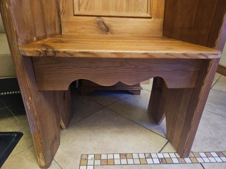 Solid Wood Hallway Chair / Monk's Bench - Good Condition