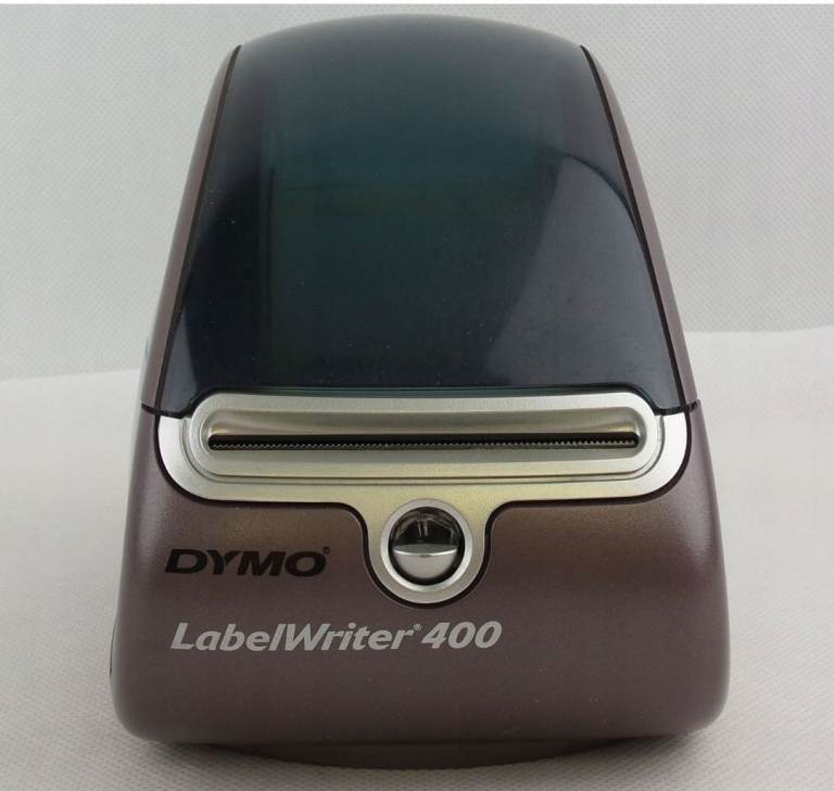 Dymo Labelwriter 400 label printer, power supply and data cable.