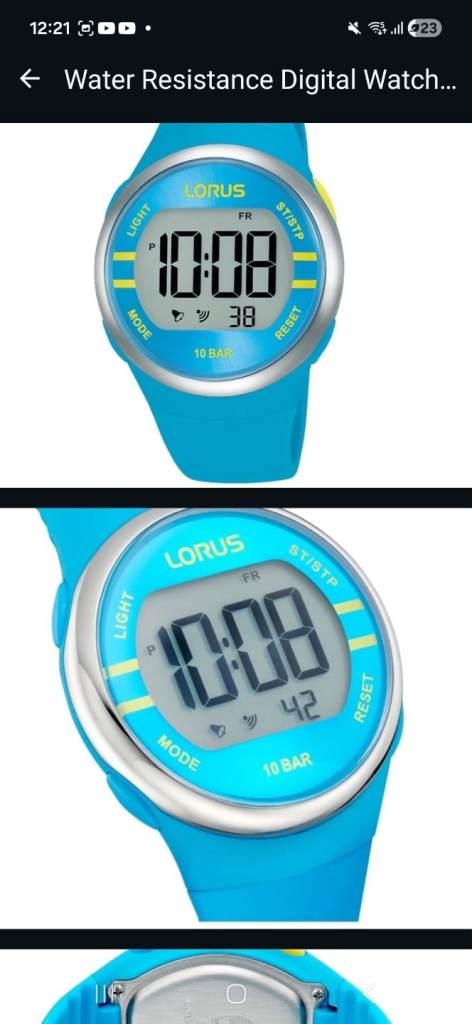 Water Resistance Digital Watch by Lorus