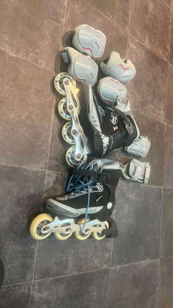 image for K2 Athena ALU W Inline Skates (Size UK 5 / EU 38) + Full Safety Pad Set