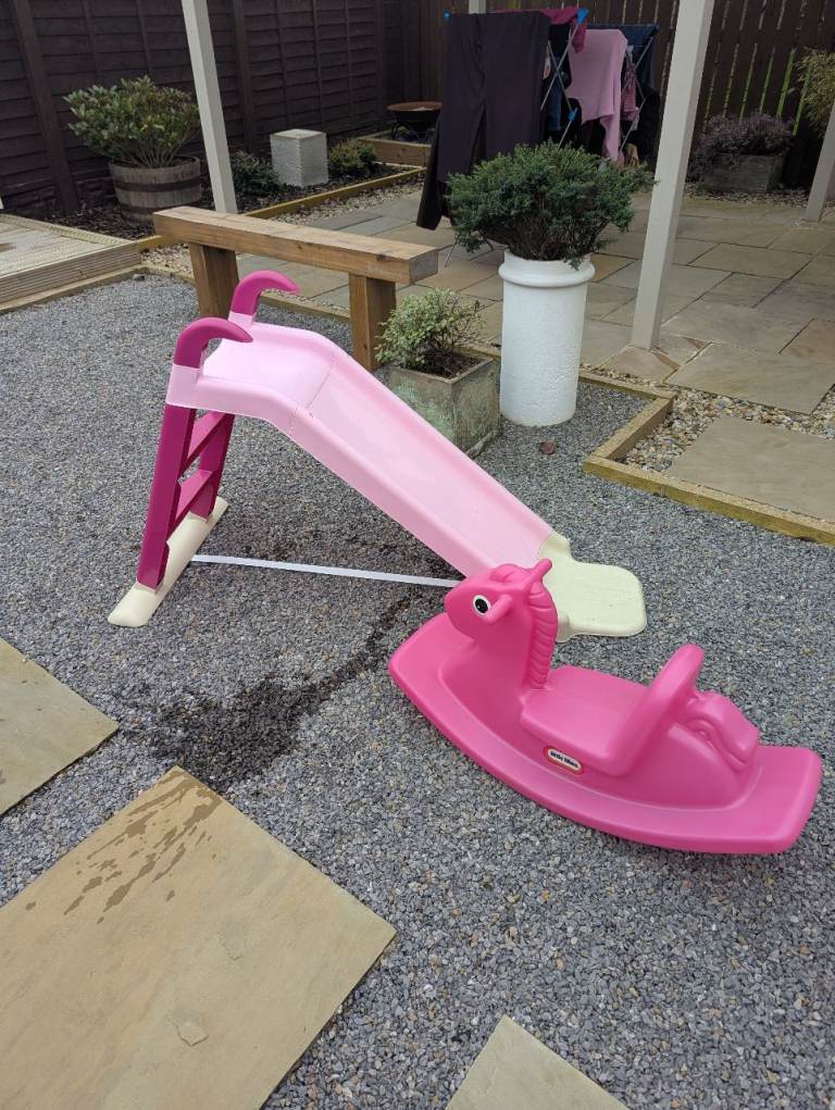 Pink slide and see saw 