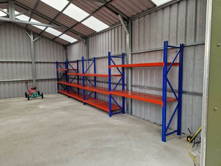 4 Tier Longspan Shelving Bays Heavy Duty Racking For Garages Workshops ...