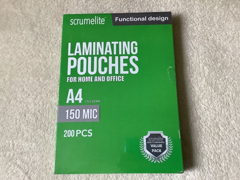 LAMINATING POUCHES X 200 - NEW