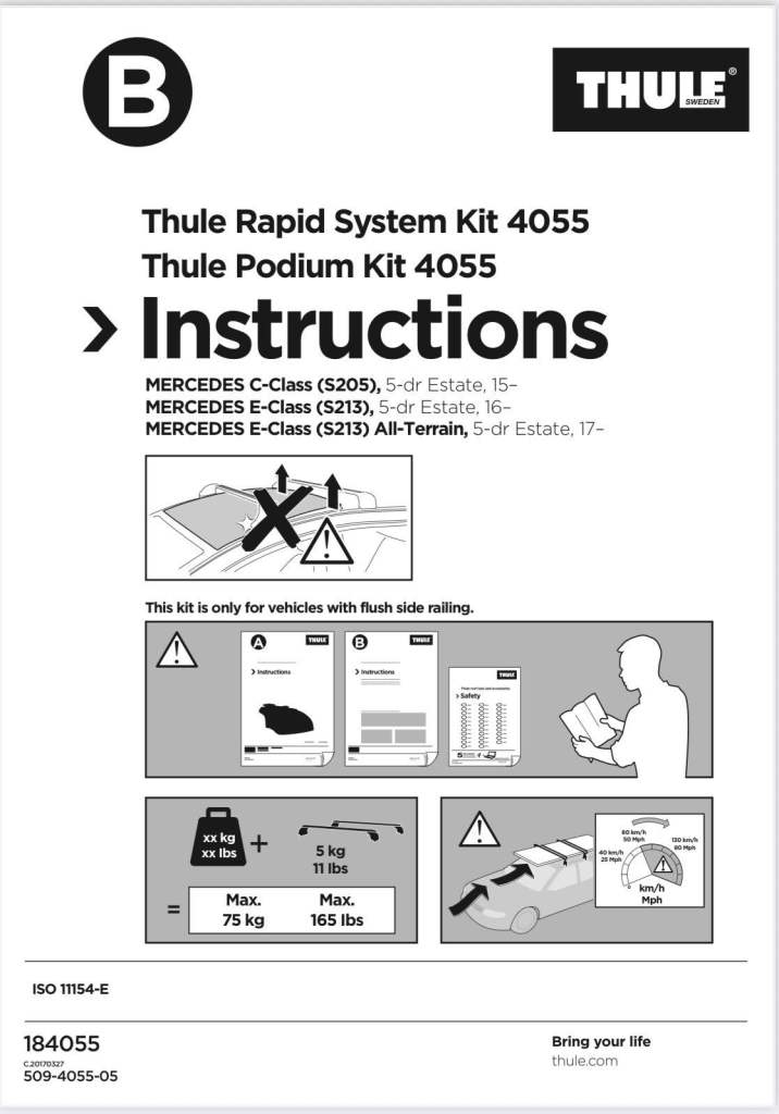 Thule roof bar fitting kit 4055