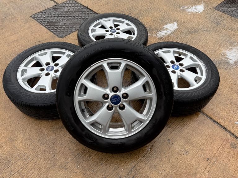 GENUINE OEM FORD TRANSIT CONNECT 16” 5x108 ALLOY WHEELS + GOOD TYRES