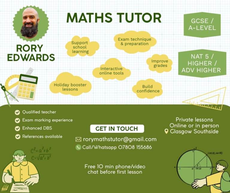 SQA Maths Tutor - Online / In-person