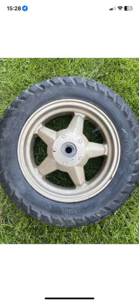 130 80 12 60J J12xMT3.50 1999 Suzuki UC125 Rear 3mm Tyre with Rim