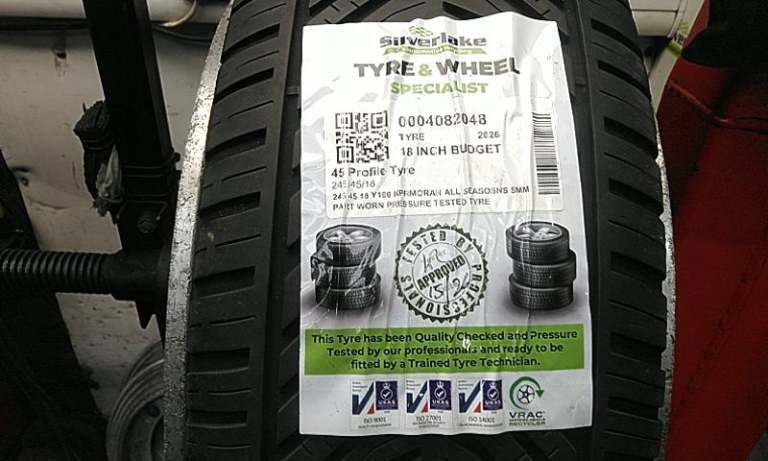 245 45 18 Y100 Kprmoran All Seasosns 5mm Part Worn Pressure Tested Tyre